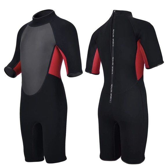 REALON Kids Wetsuit for Boys Girls Toddlers 3mm Full Wet Suits Neoprene Long Sle - Picture 1 of 6